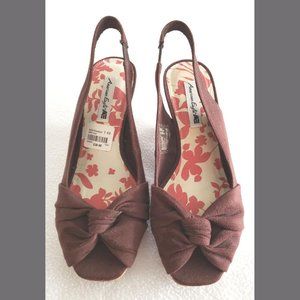 NWT American Eagle Peep Toe, Slingback Wedge Shoe